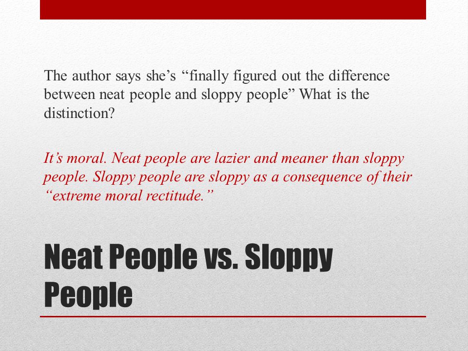 neat people vs sloppy people