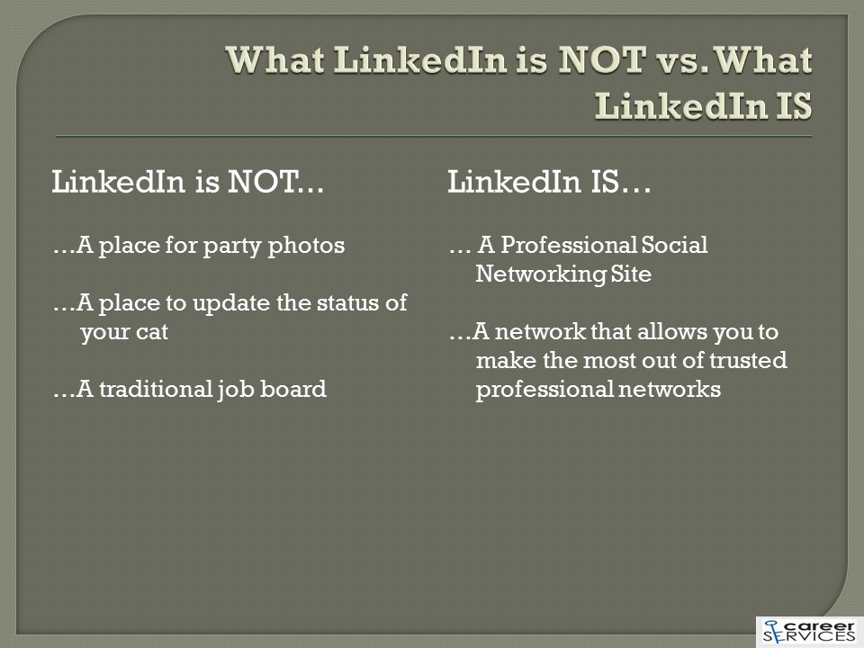 LinkedIn is NOT...