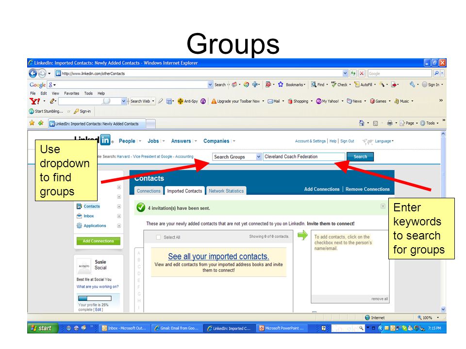 Groups Enter keywords to search for groups Use dropdown to find groups