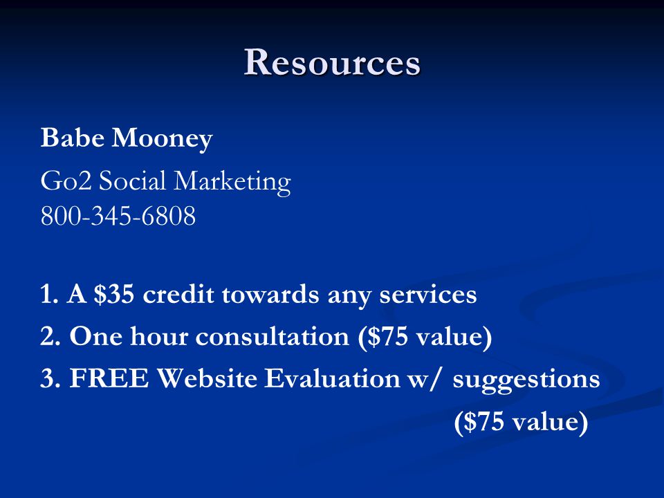 Resources Babe Mooney Go2 Social Marketing