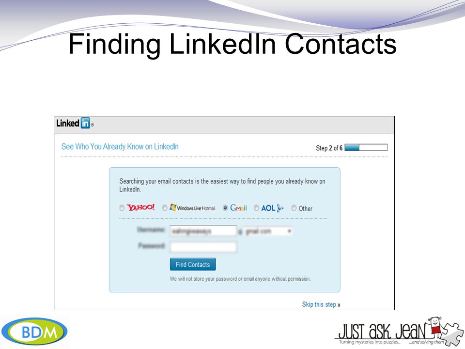 Finding LinkedIn Contacts