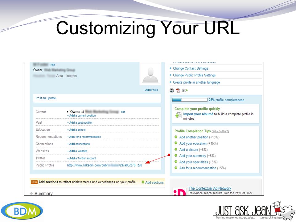 Customizing Your URL