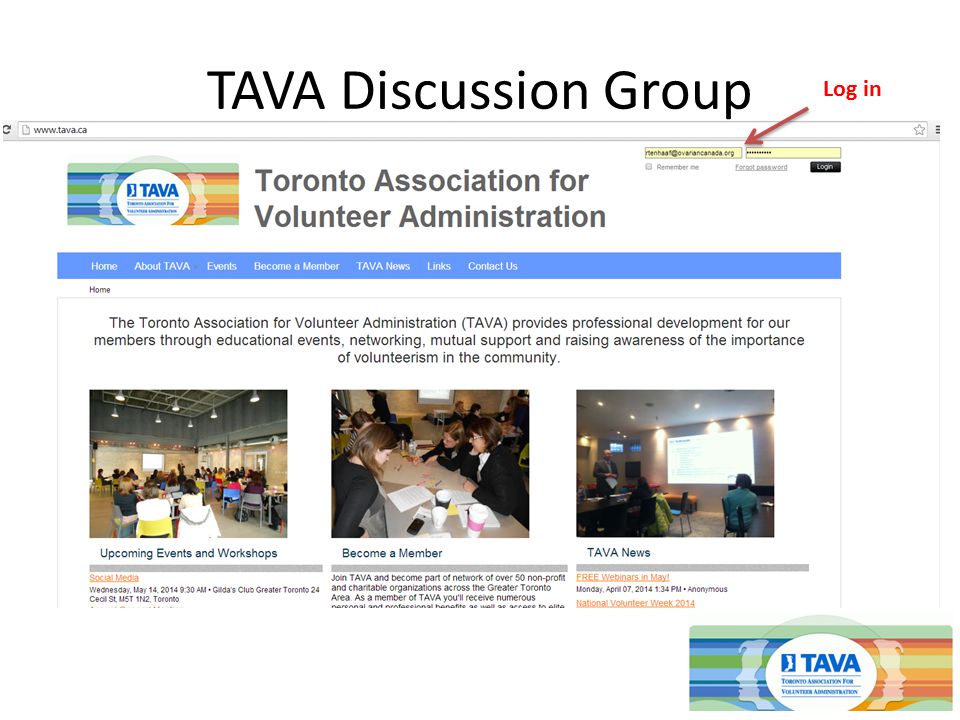 TAVA Discussion Group Log in