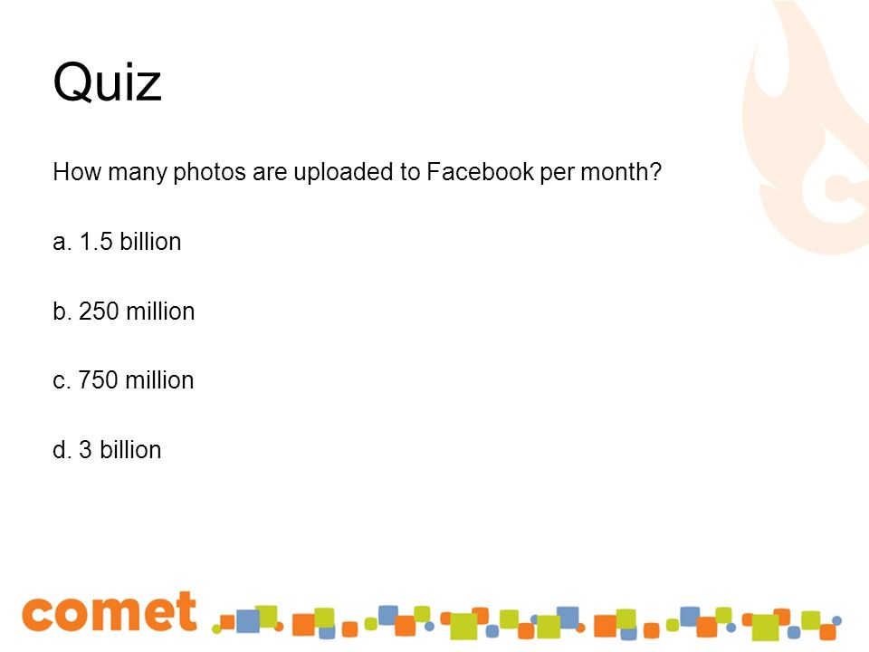 How many photos are uploaded to Facebook per month.
