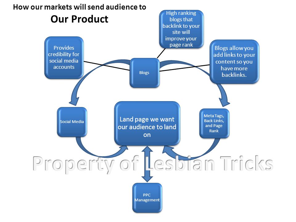 Land page we want our audience to land on Blogs Provides credibility for social media accounts High ranking blogs that backlink to your site will improve your page rank Blogs allow you add links to your content so you have more backlinks.