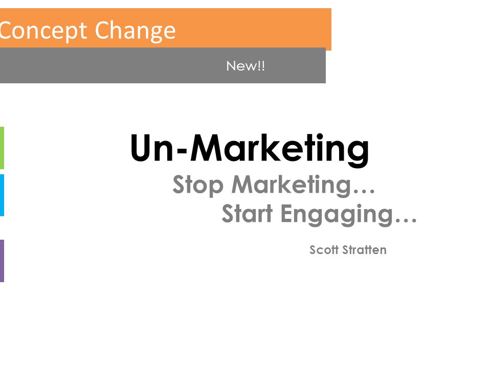Concept Change Un-Marketing Stop Marketing… Start Engaging… Scott Stratten New!!