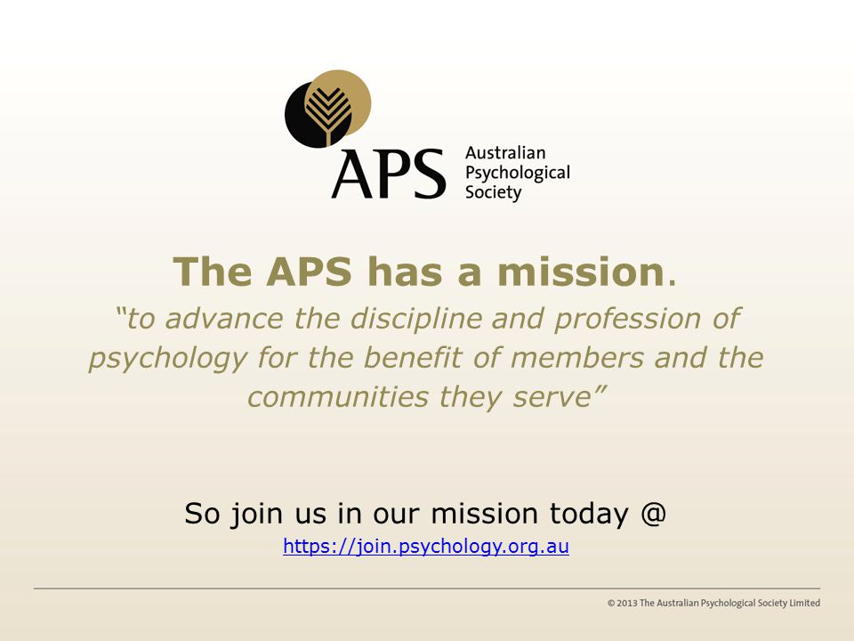 The APS has a mission.