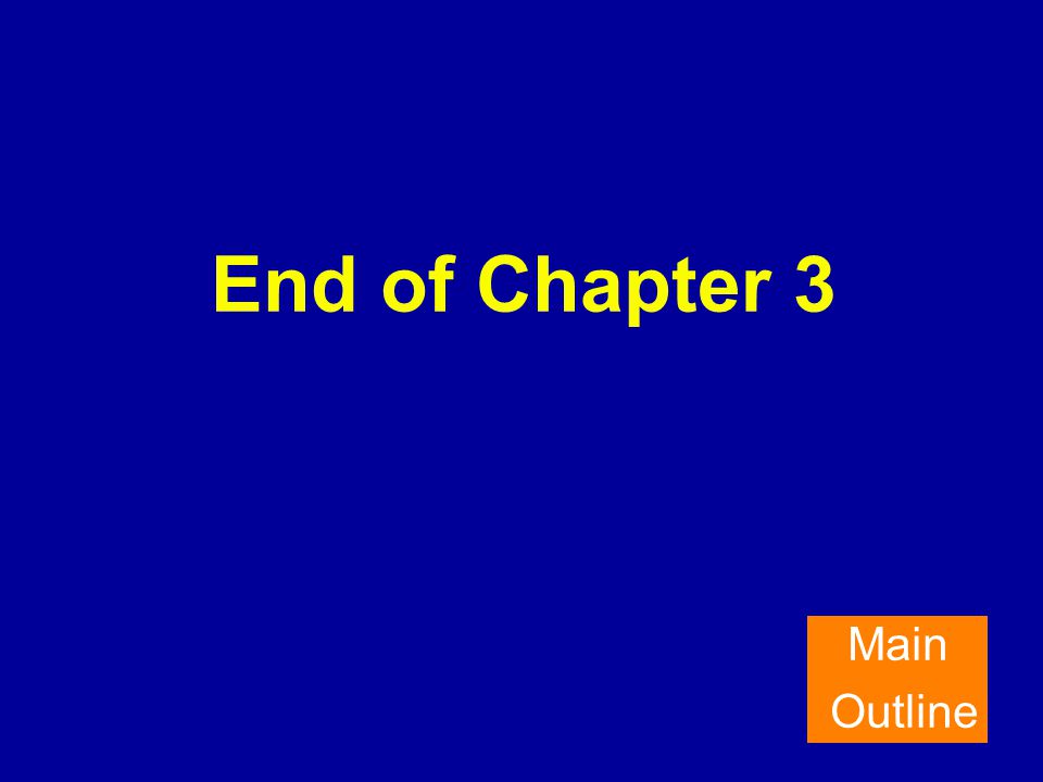 End of Chapter 3 Main Outline