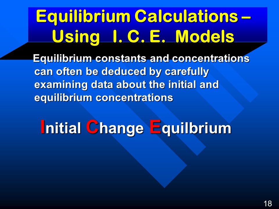 Equilibrium Calculations – Using I. C. E.