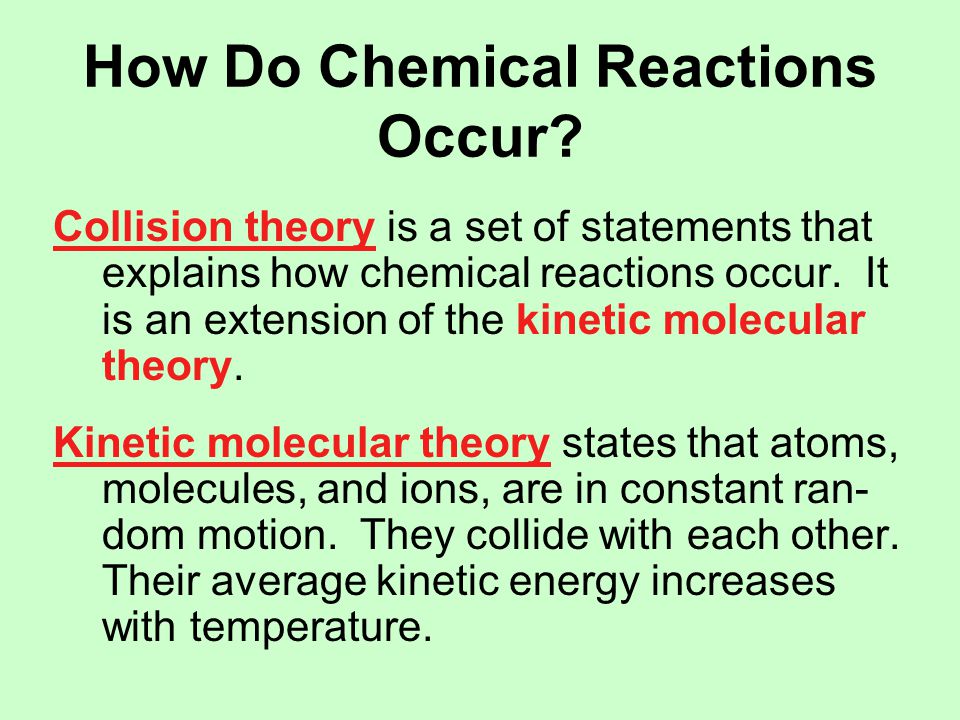 How Do Chemical Reactions Occur.
