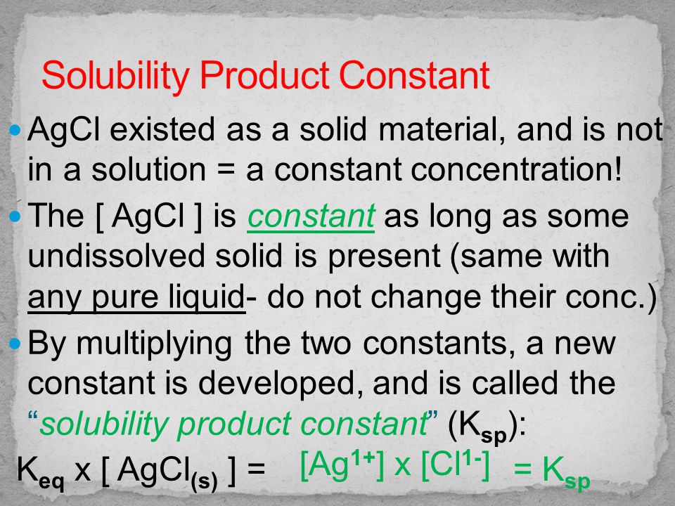 AgCl existed as a solid material, and is not in a solution = a constant concentration.