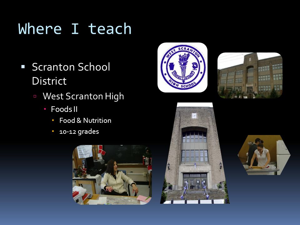 Where I teach  Scranton School District  West Scranton High  Foods II  Food & Nutrition  grades