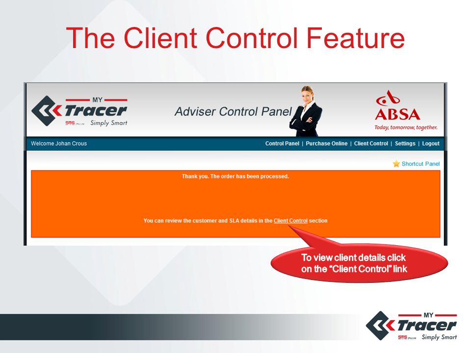 The Client Control Feature
