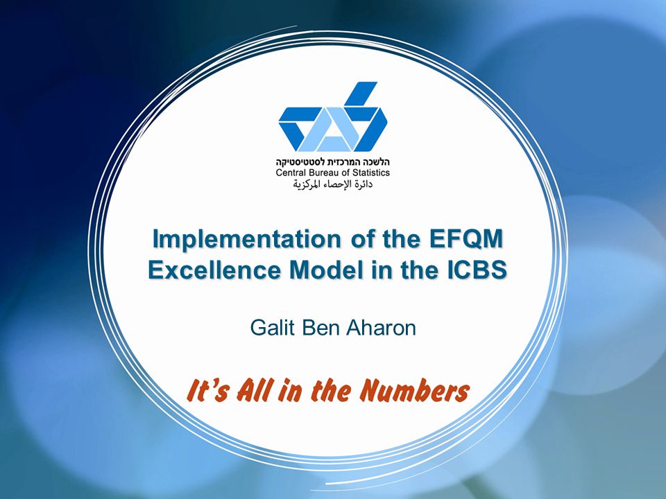 Implementation of the EFQM Excellence Model in the ICBS Galit Ben Aharon