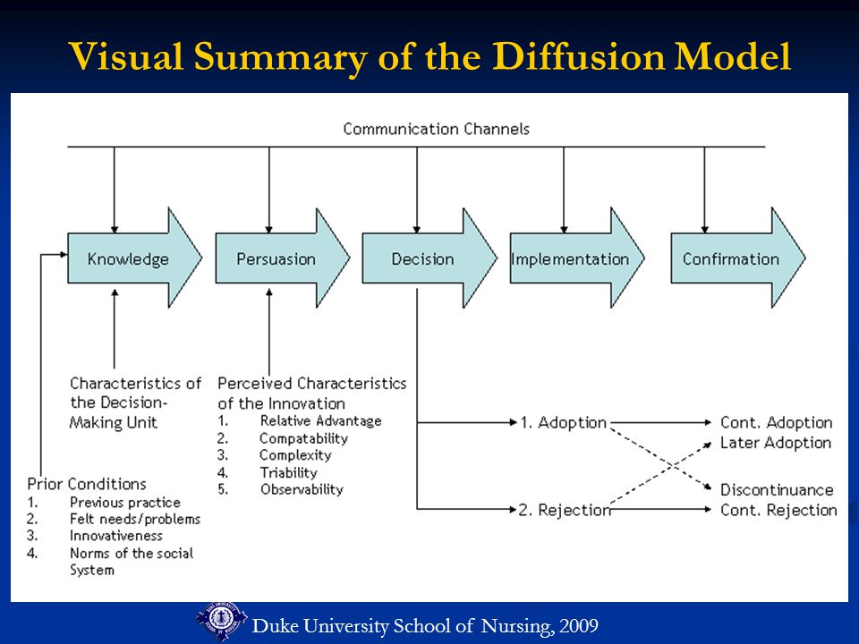 Duke University School of Nursing, 2009 Visual Summary of the Diffusion Model