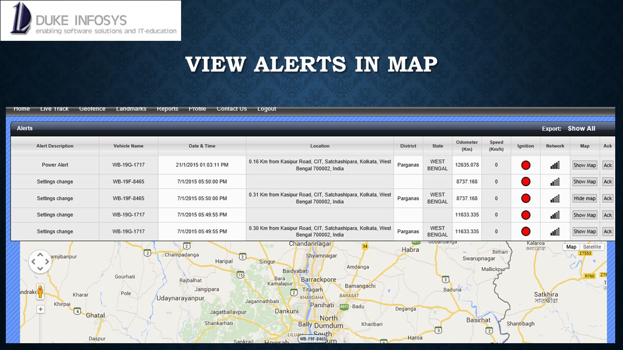 VIEW ALERTS IN MAP