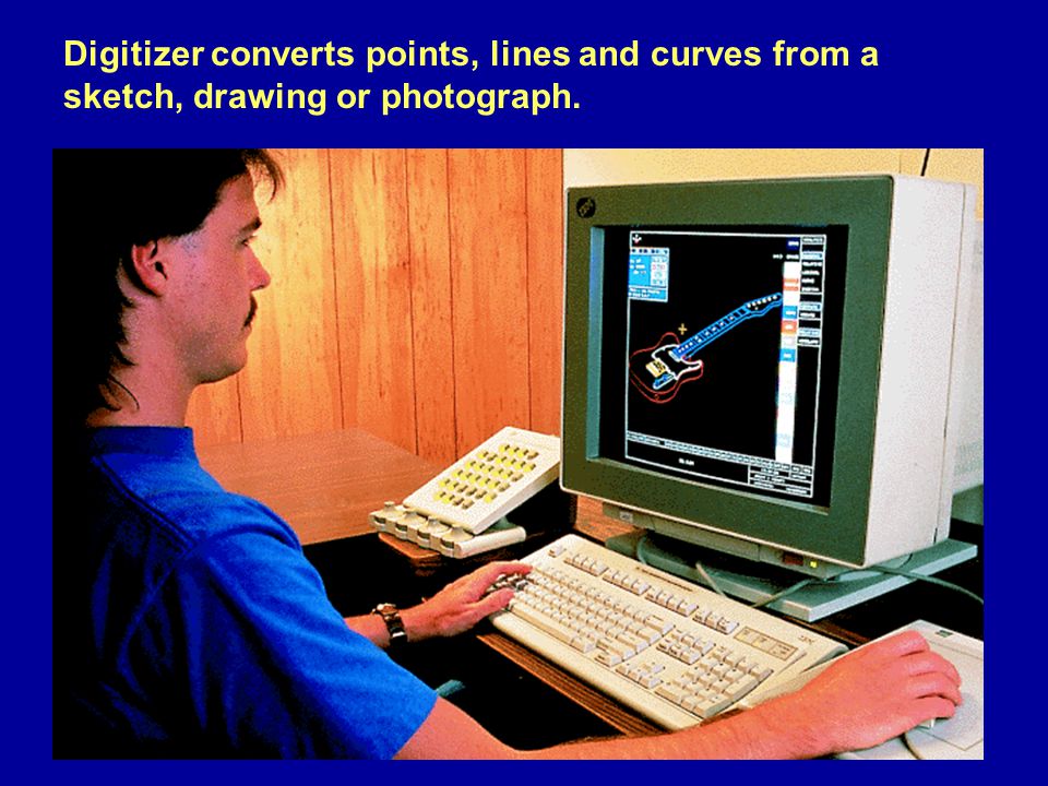 Digitizer converts points, lines and curves from a sketch, drawing or photograph.