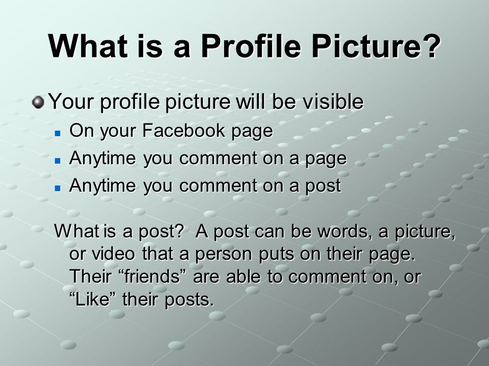 What is a Profile Picture.