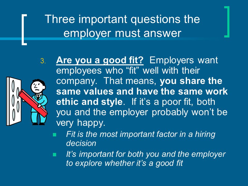 Three important questions the employer must answer 3.