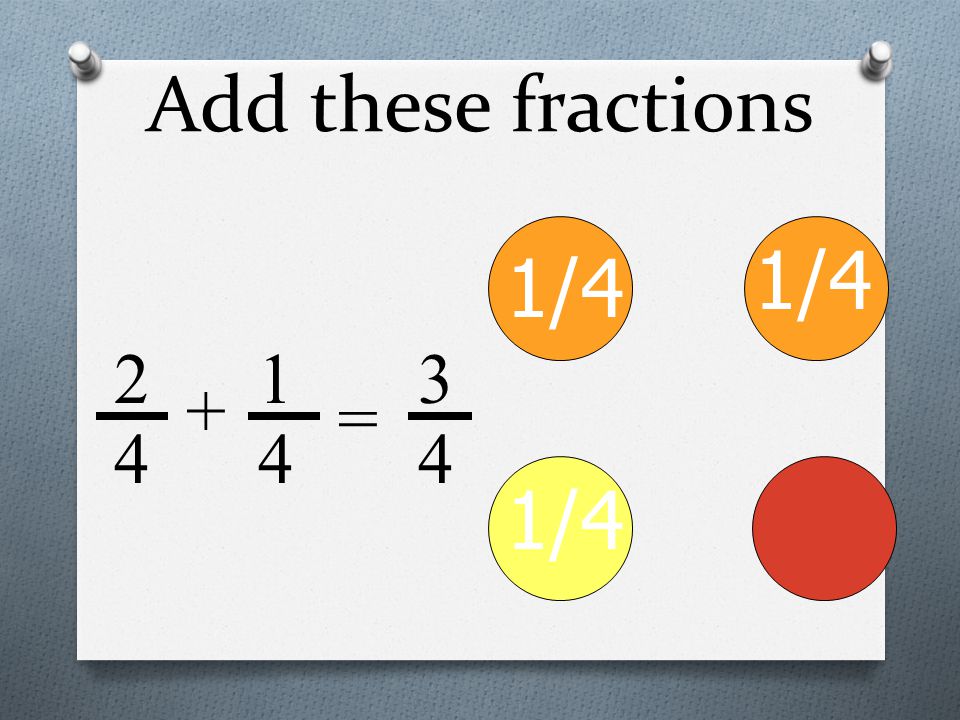 Add these fractions 1/ = 3 4