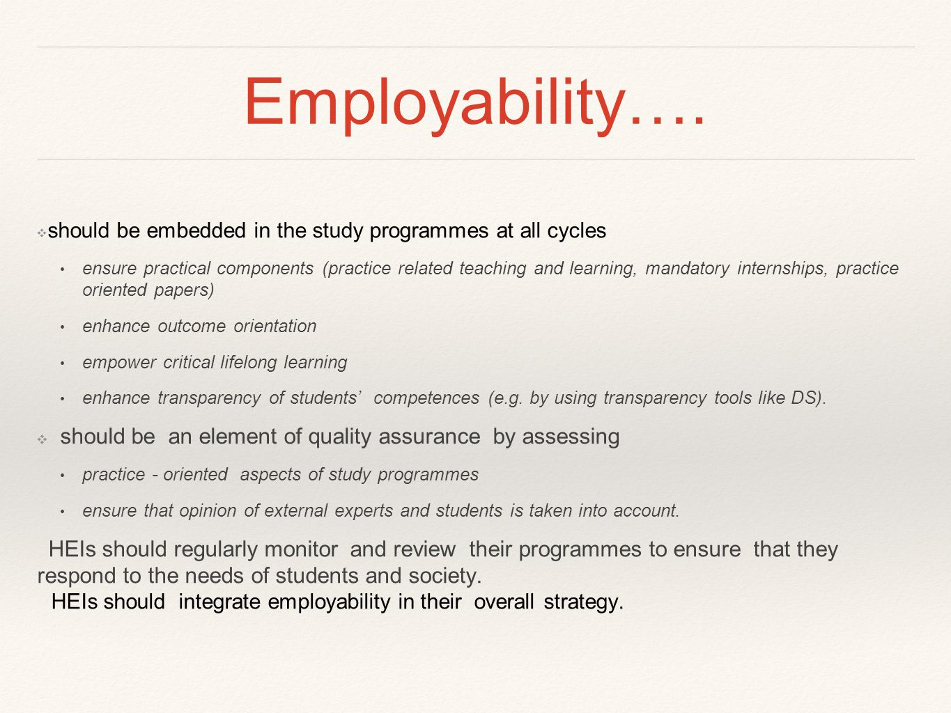 Employability….