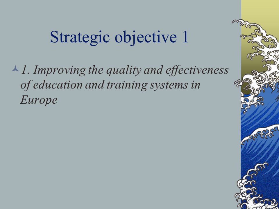 Strategic objective 1 1.
