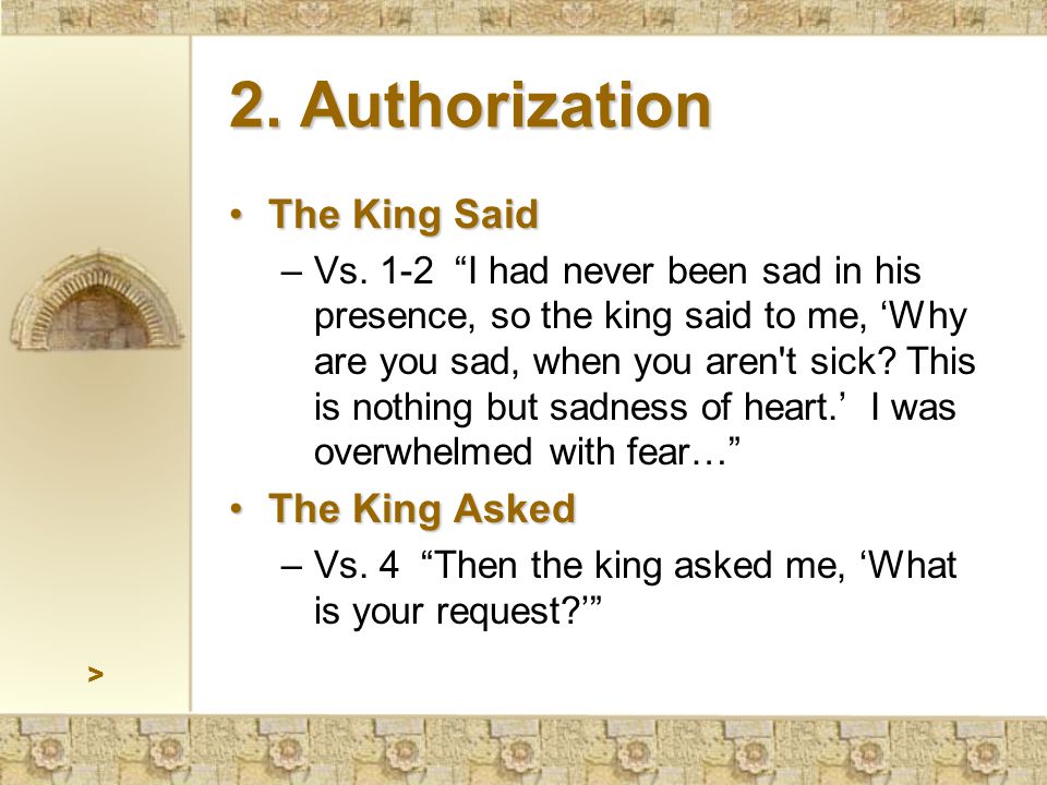 2. Authorization The King SaidThe King Said –Vs.