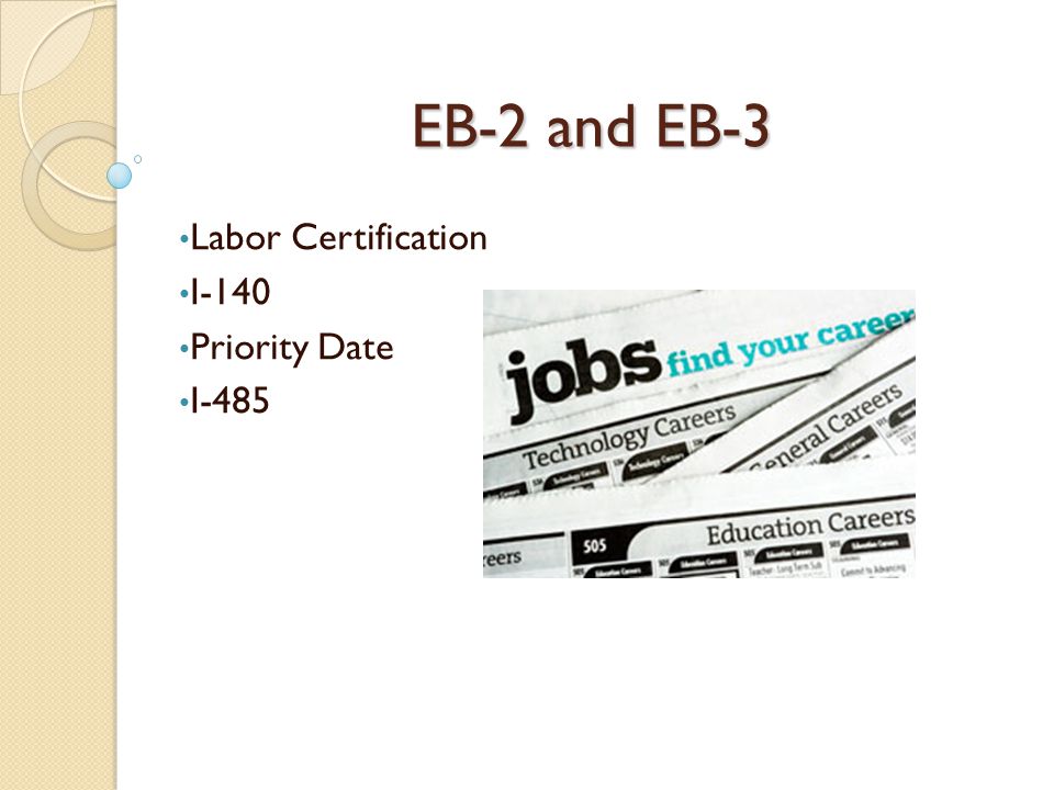 EB-2 and EB-3 Labor Certification I-140 Priority Date I-485