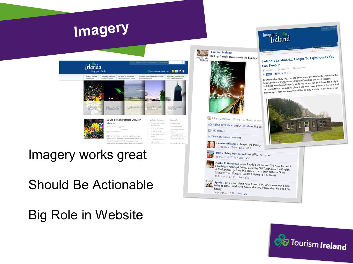 Imagery Imagery works great Should Be Actionable Big Role in Website