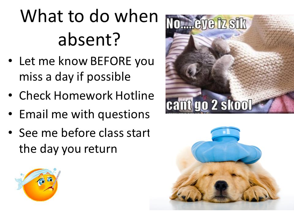 What to do when absent.
