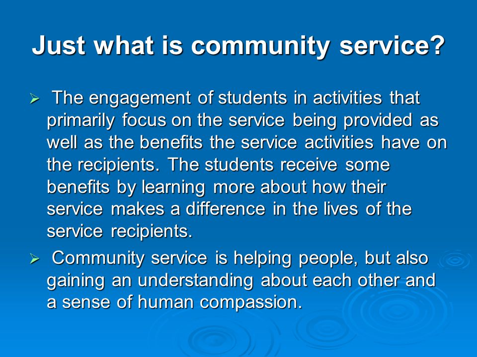 Just what is community service.