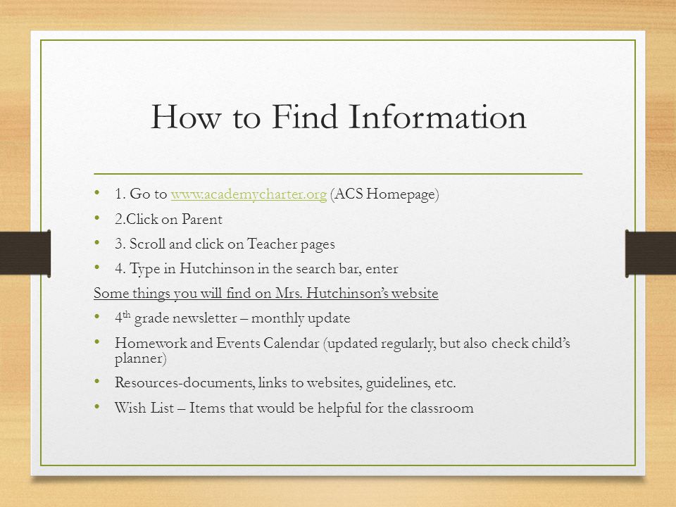 How to Find Information 1.