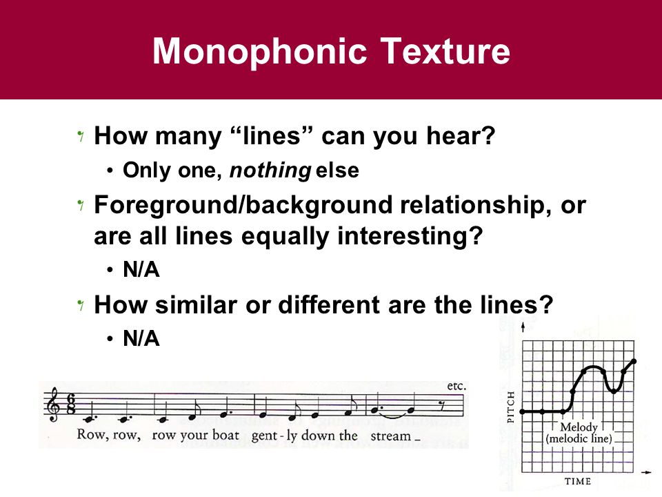 Monophonic Texture How many lines can you hear.