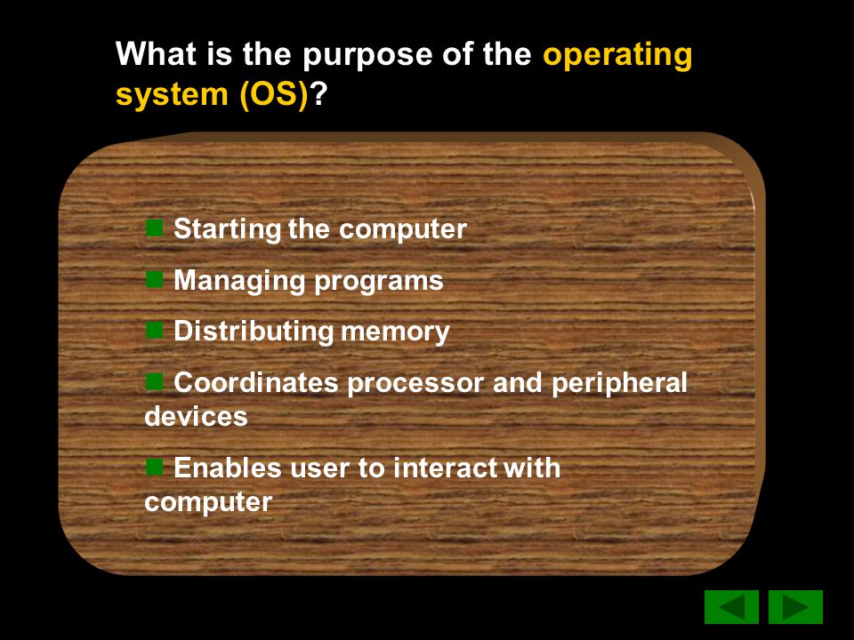 What is the purpose of the operating system (OS).