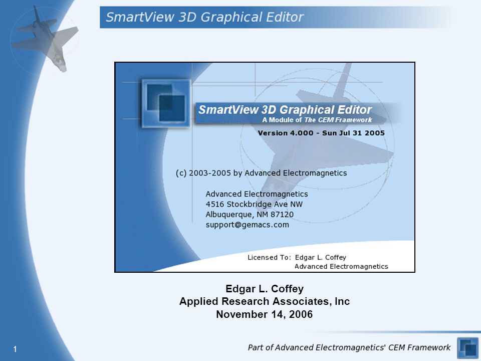 1 Edgar L. Coffey Applied Research Associates, Inc November 14, 2006