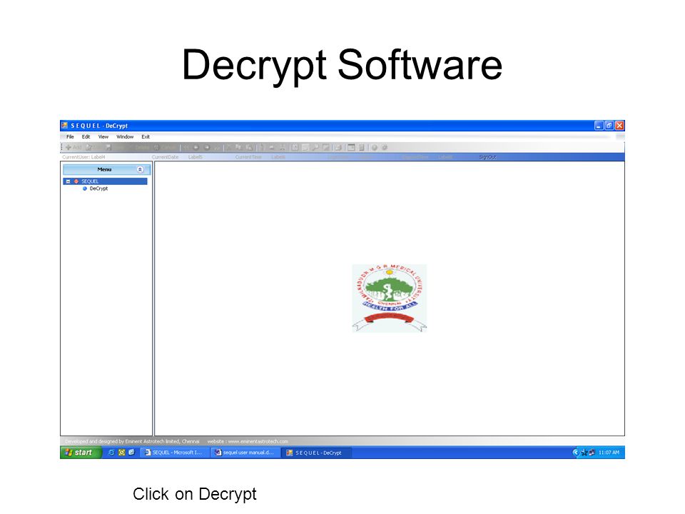 Decrypt Software Click on Decrypt