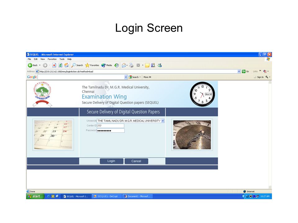 Login Screen
