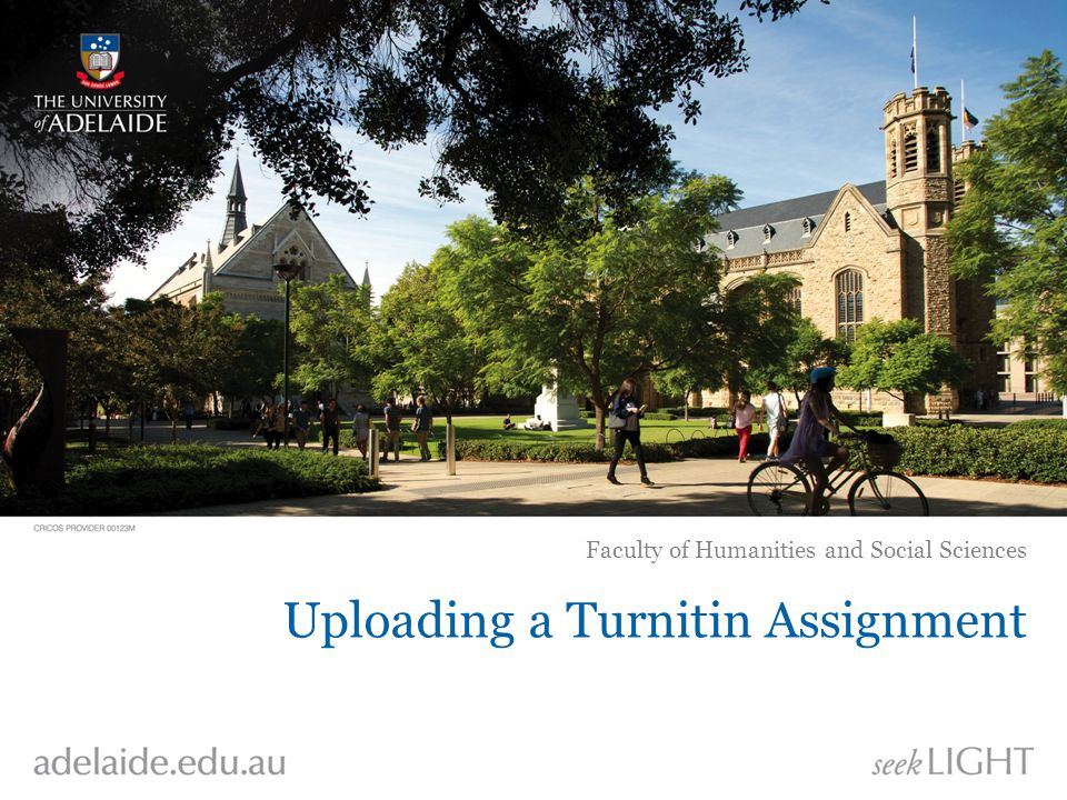 Uploading a Turnitin Assignment Faculty of Humanities and Social Sciences