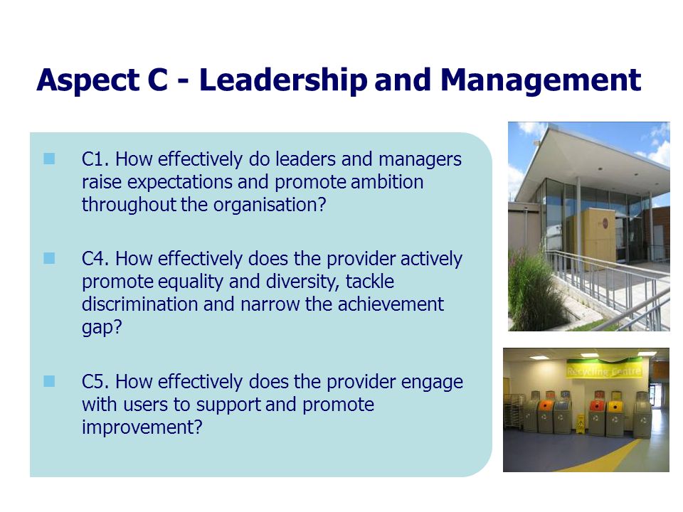 Aspect C - Leadership and Management C1.