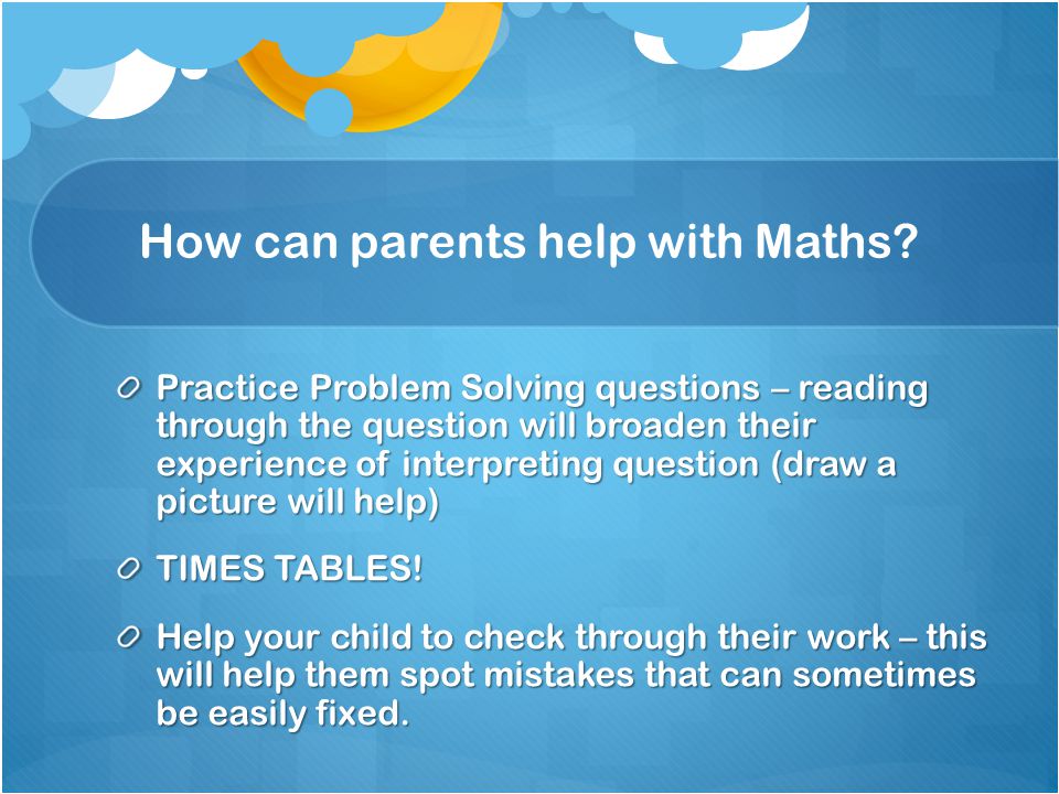 How can parents help with Maths.