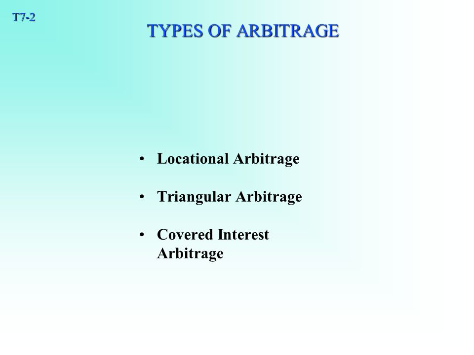 T7 1 Arbitrage The Purchase Of A Commodity Including Foreign - 