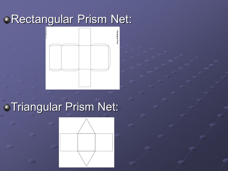 Rectangular Prism Net: Triangular Prism Net: