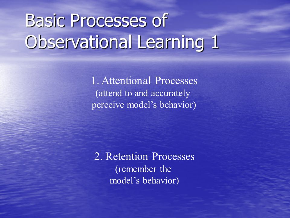Basic Processes of Observational Learning 1 1.