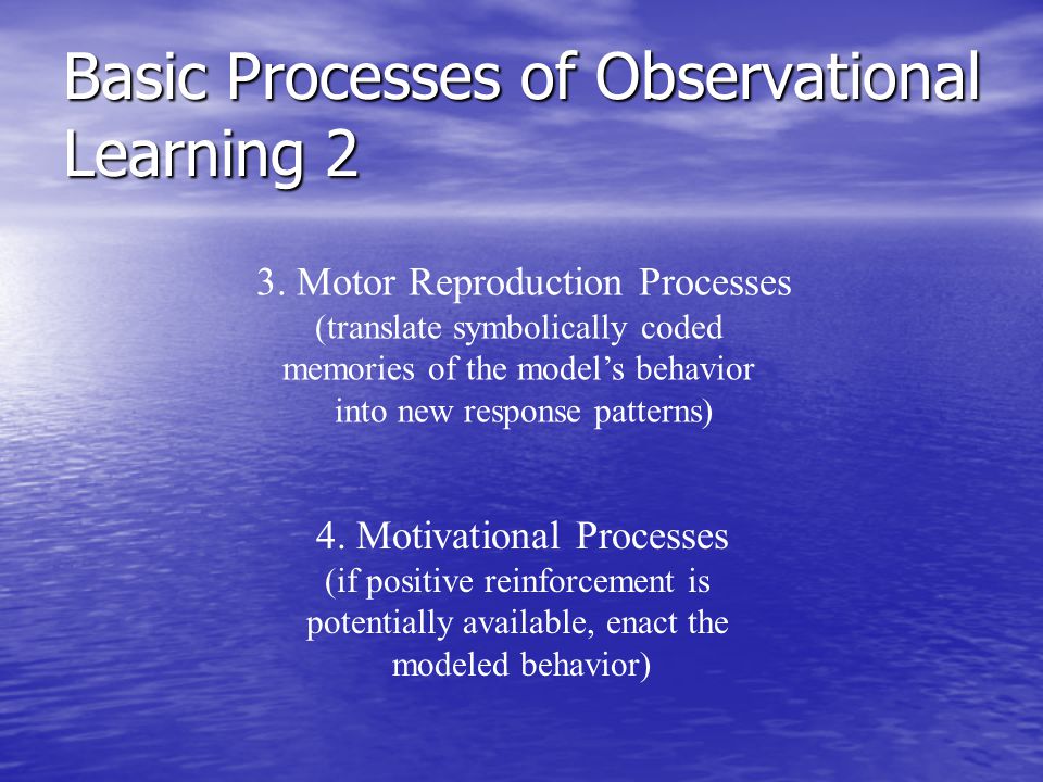 Basic Processes of Observational Learning 2 3.