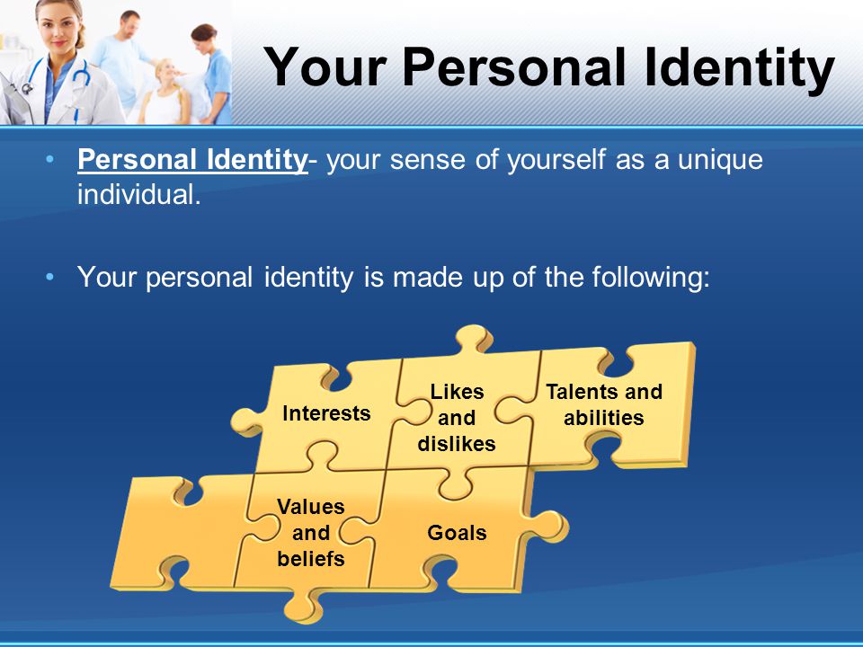 Your Personal Identity Personal Identity- your sense of yourself as a unique individual.