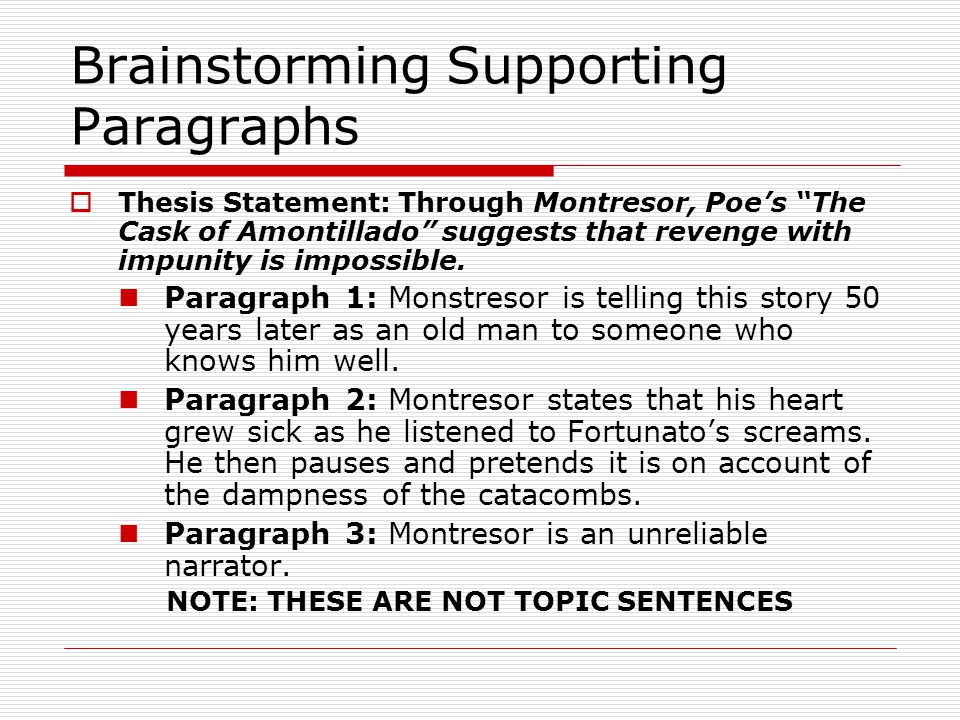 A thesis statement for the cask of amontillado
