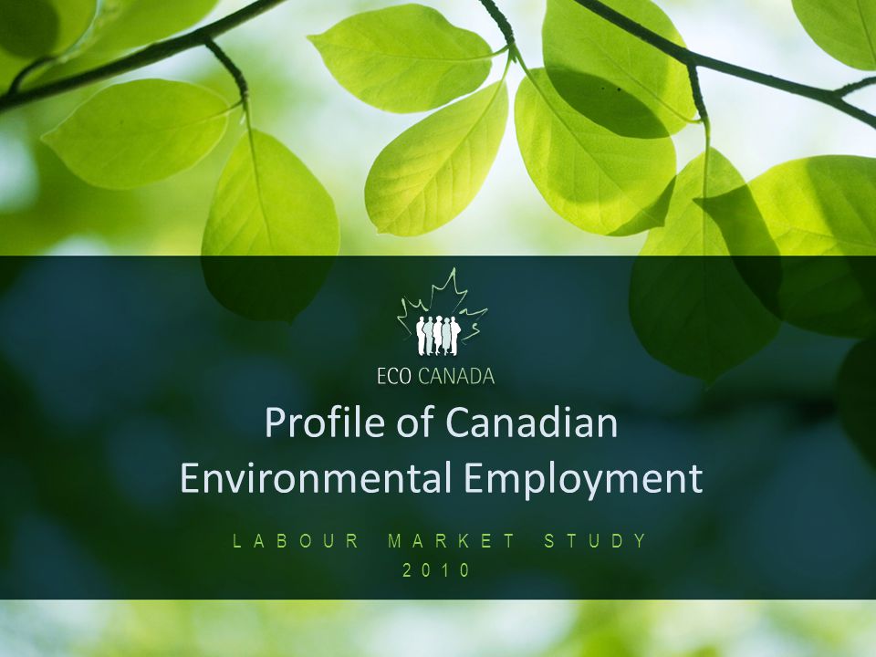 1 Profile of Canadian Environmental Employment LABOUR MARKET STUDY 2010