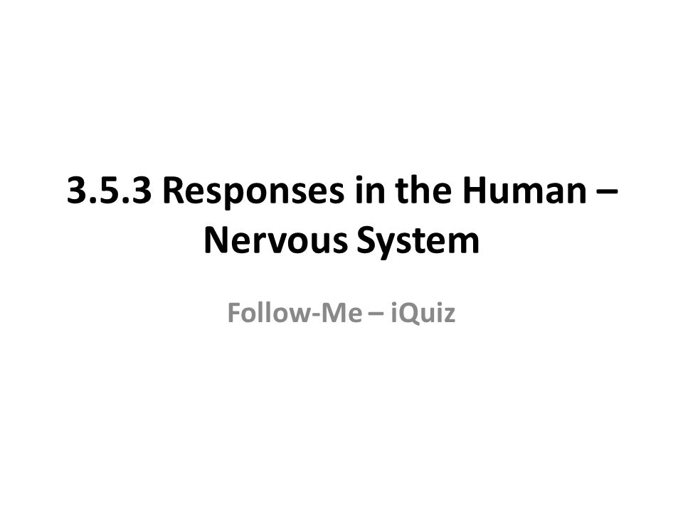3.5.3 Responses in the Human – Nervous System Follow-Me – iQuiz
