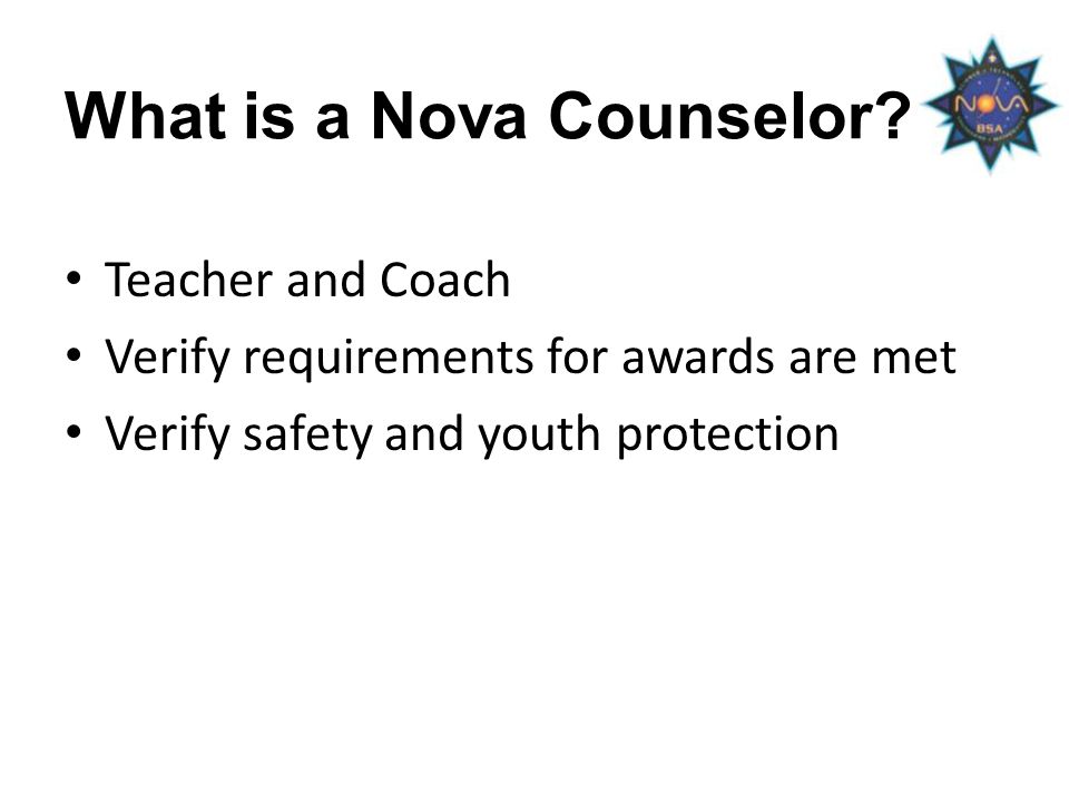 What is a Nova Counselor.