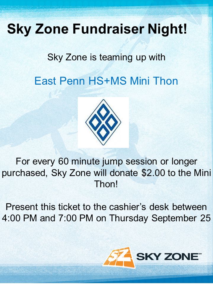 sky zone fundraiser night sky zone is teaming up with east penn hs jump a thon fundraiser